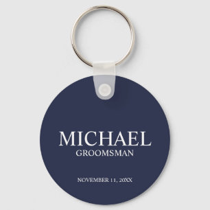 Llavero Monograma y nombre de Groomsman personalizado de l