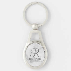 Llavero Monograma y nombre de Groomsman personalizado en m