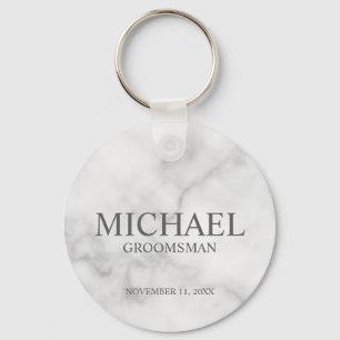 Llavero Monograma y nombre de Groomsman personalizado en m