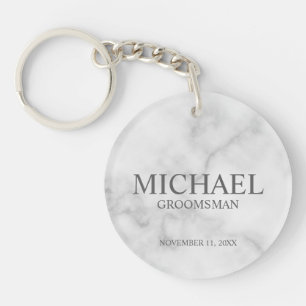 Llavero Monograma y nombre de Groomsman personalizado en m