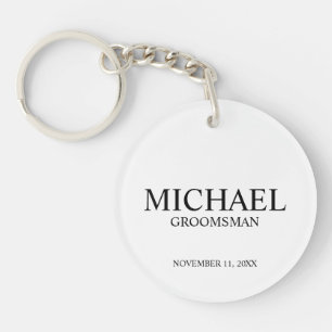 Llavero Monograma y nombre de Groomsman personalizado mode