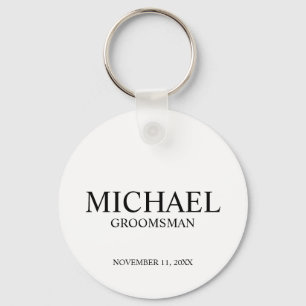 Llavero Monograma y nombre de Groomsman personalizado mode