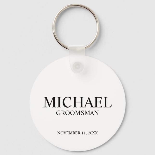 Llavero Monograma y nombre de Groomsman personalizado mode (Anverso)