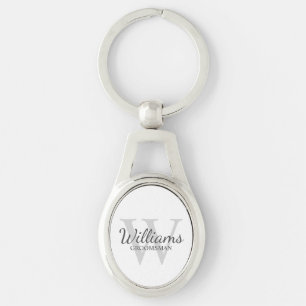 Llavero Monograma y nombre de Groomsmen con guión personal