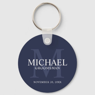 Llavero Monograma y nombre de Groomsmen personalizados por