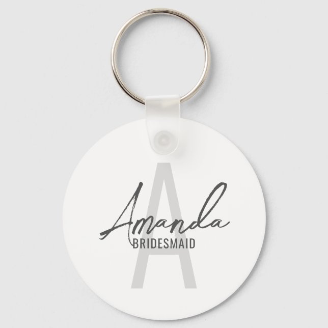 Llavero Monograma y nombre de la moderna dama de honor per (Anverso)