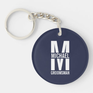Llavero Monograma y nombre de los Groomsmen personalizados