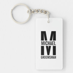 Llavero Monograma y nombre de los Groomsmen personalizados