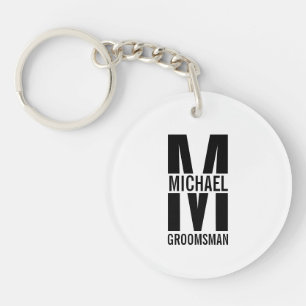 Llavero Monograma y nombre de los Groomsmen personalizados