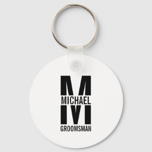 Llavero Monograma y nombre de los Groomsmen personalizados