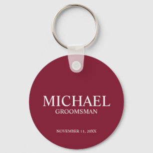 Llavero Monograma y nombre del Groomsman personalizado
