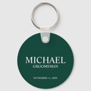 Llavero Monograma y nombre del Groomsman personalizado