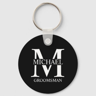 Llavero Monograma y nombre del Groomsman personalizado