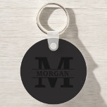 Llavero Monograma y nombre elegantes personalizados<br><div class="desc">Añada un toque de elegancia a sus productos esenciales diarios con este monograma personalizado y el nombre del producto. Con un diseño refinado y detalles de personalizable, combina sofisticación y funcionalidad. Ya sea para uso personal o como un regalo reflexivo, este artículo muestra un elegante monograma y su nombre elegido,...</div>