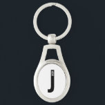 Llavero Monograma y nombre modernos en negrita personaliza<br><div class="desc">Diseño de monograma moderno con letra de monograma personalizada "J" y nombre en estilo de letra sans serif moderno y negrita.

Regalo perfecto para él,  regalo del día del padre,  regalo para los padrinos y más.</div>