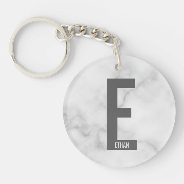 Llavero Monograma y nombre modernos en negrita personaliza (Frente)