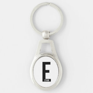 Llavero Monograma y nombre modernos en negrita personaliza