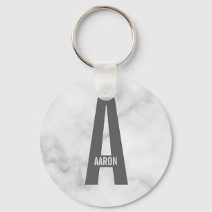 Llavero Monograma y nombre modernos en negrita personaliza