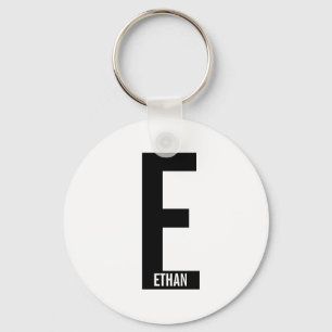 Llavero Monograma y nombre modernos en negrita personaliza