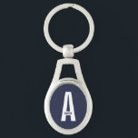 Llavero Monograma y nombre modernos en negrita personaliza<br><div class="desc">Diseño de monograma moderno con letra de monograma personalizada "A" y nombre en estilo de letra sans serif negrita moderna.

Regalo perfecto para él,  regalo del día del padre,  regalo para padrinos y más.</div>
