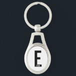 Llavero Monograma y nombre modernos personalizados en negr<br><div class="desc">Diseño de monograma moderno con letra de monograma personalizada "E" y nombre en estilo de fuente sans serif negrita moderna.

Regalo perfecto para él,  regalo del día del padre,  regalo para el padrino y más.</div>