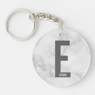 Llavero Monograma y nombre negrita personalizado moderno