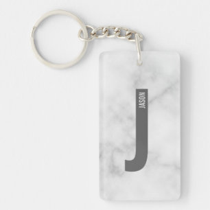 Llavero Monograma y nombre negrita personalizado moderno