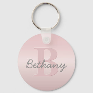 Llavero Monograma y nombre personalizables en rosa y letra