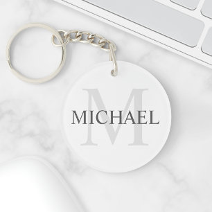 Llavero Monograma y nombre personalizados clásicos