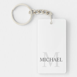 Llavero Monograma y nombre personalizados clásicos