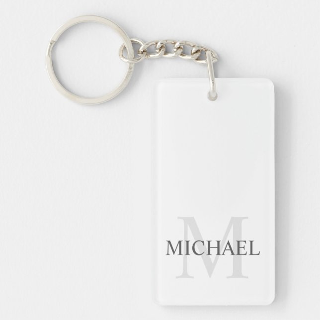 Llavero Monograma y nombre personalizados clásicos (Frente)