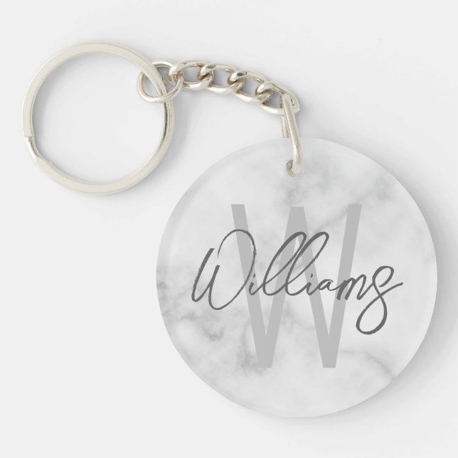 Llavero Monograma y nombre personalizados de escritura de  (Frente)