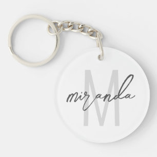 Llavero Monograma y nombre personalizados de escritura mod