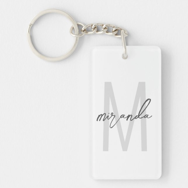 Llavero Monograma y nombre personalizados de escritura mod (Frente)