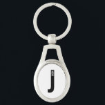 Llavero Monograma y nombre personalizados en negrita moder<br><div class="desc">Diseño de monograma moderno con letra de monograma personalizada "J" y nombre en estilo de fuente sans serif negrita moderna.

Regalo perfecto para él,  regalo del día del padre,  regalo para los padrinos y más.</div>