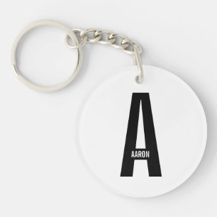 Llavero Monograma y nombre personalizados en negrita moder