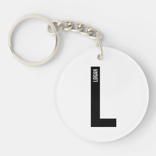 Llavero Monograma y nombre personalizados en negrita moder