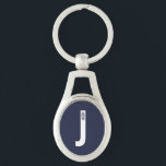 Llavero Monograma y nombre personalizados en negrita moder<br><div class="desc">Diseño de monograma moderno con letra de monograma personalizada "J" y nombre en estilo de fuente sans serif negrita moderno. Regalo perfecto para él,  regalo del día del padre,  regalo para el padrino y más.</div>