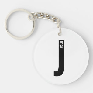 Llavero Monograma y nombre personalizados en negrita moder