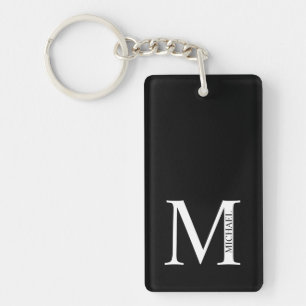 Llavero Monograma y nombre personalizados en negro