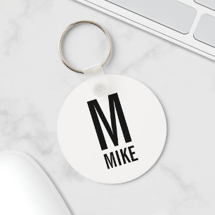 Llavero Monograma y nombre personalizados modernos