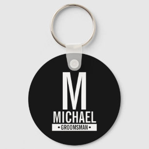 Llavero Monograma y nombre personalizados para groomsman n