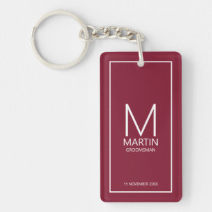 Llavero Monograma y nombres personalizados Groomsmen