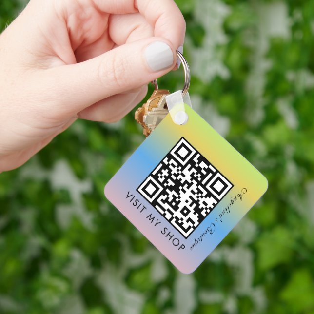 Llavero Monogramado con Código QR Gradiente para N (Mano)