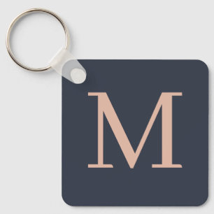 Llavero Monogramado de carbón y rosa claro personalizado