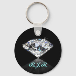 Llavero Monogramado de Vintage Guay Solitaire Diamond Blac