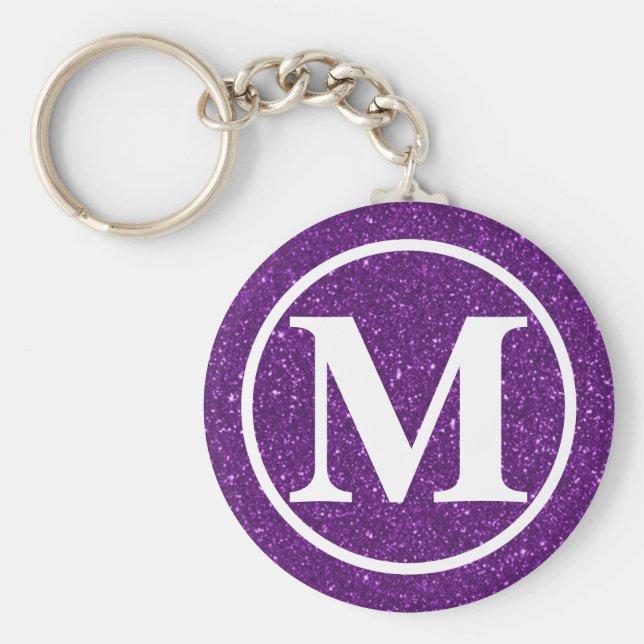 Llavero Monogramado Purple Glitz BB (Frente)