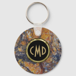Llavero Monogramaje de Faux Marble Stone