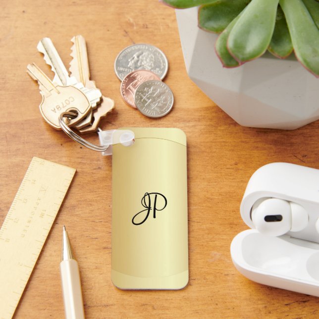 Llavero Monogramo Nombre inicial Faux Gold Trendy (Escritorio )