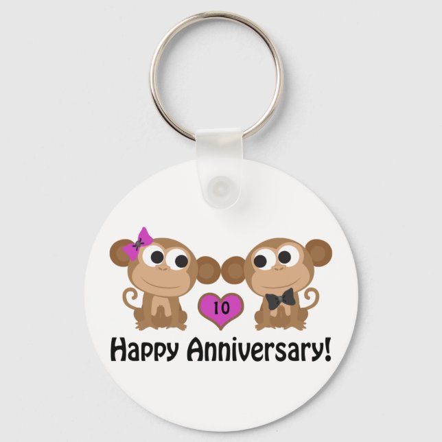 Llavero Monos de aniversario feliz (Anverso)